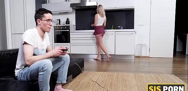  SIS.PORN. Blonde lovely knows a way to make stepbrother fuck her pussy